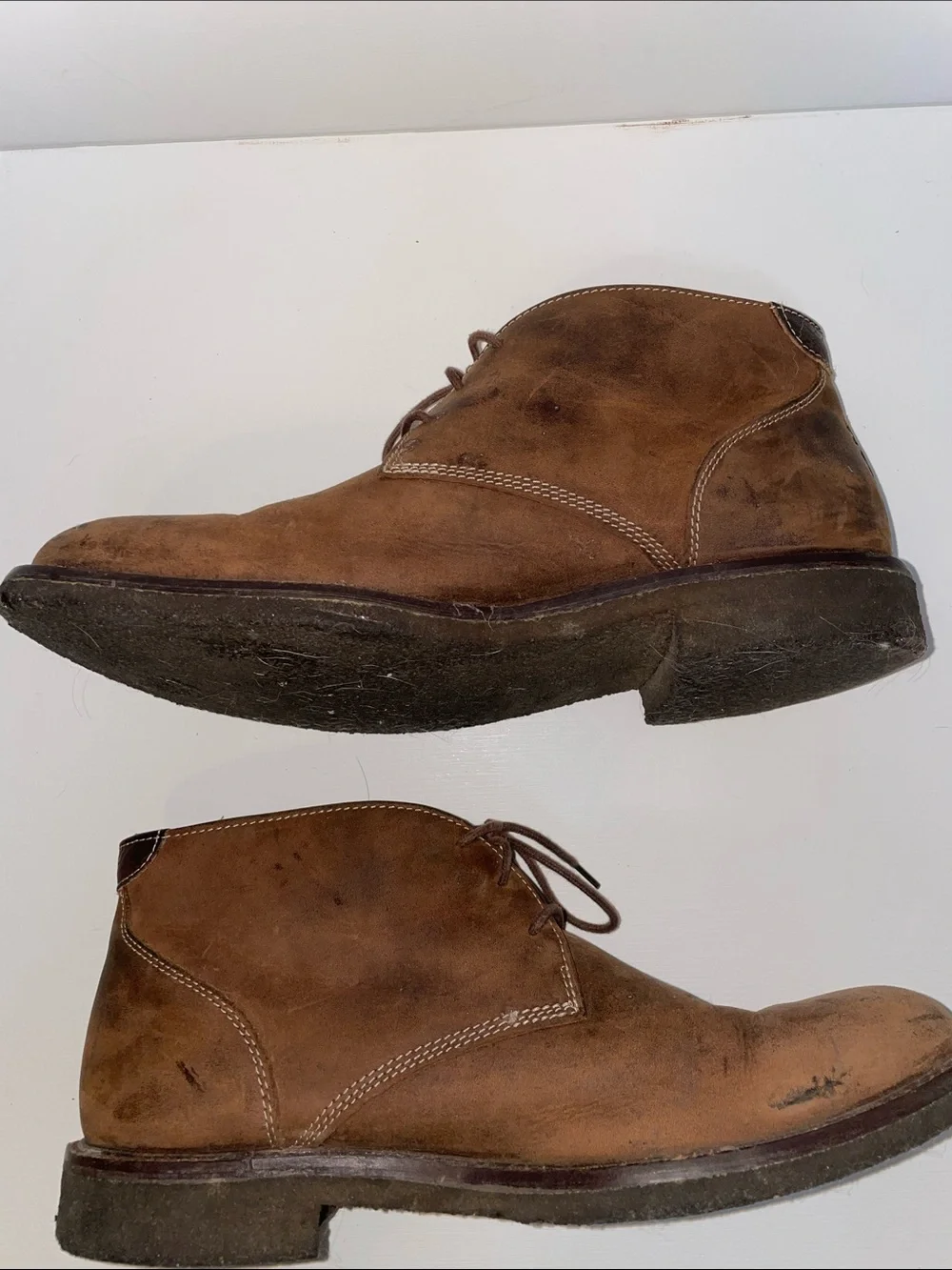 Johnston & Murphy Brown Suede/Sheepskin Chukka Boots - Sz 8